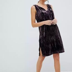 French Connection Theresa Mini Dress Crushed Velvet Purple Haze Size 6 N…
